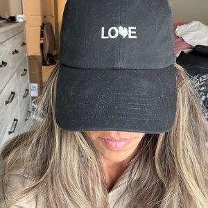 Black 'LOVE' Embroidered Cap